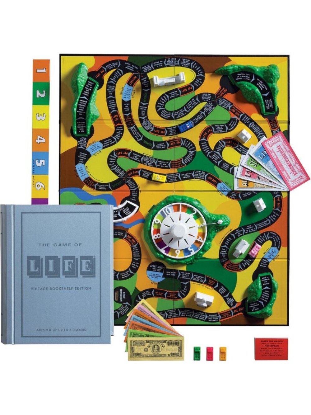 Vintage Bookshelf Edition Board Game Set - The Game of Life, Family Fun, Classic